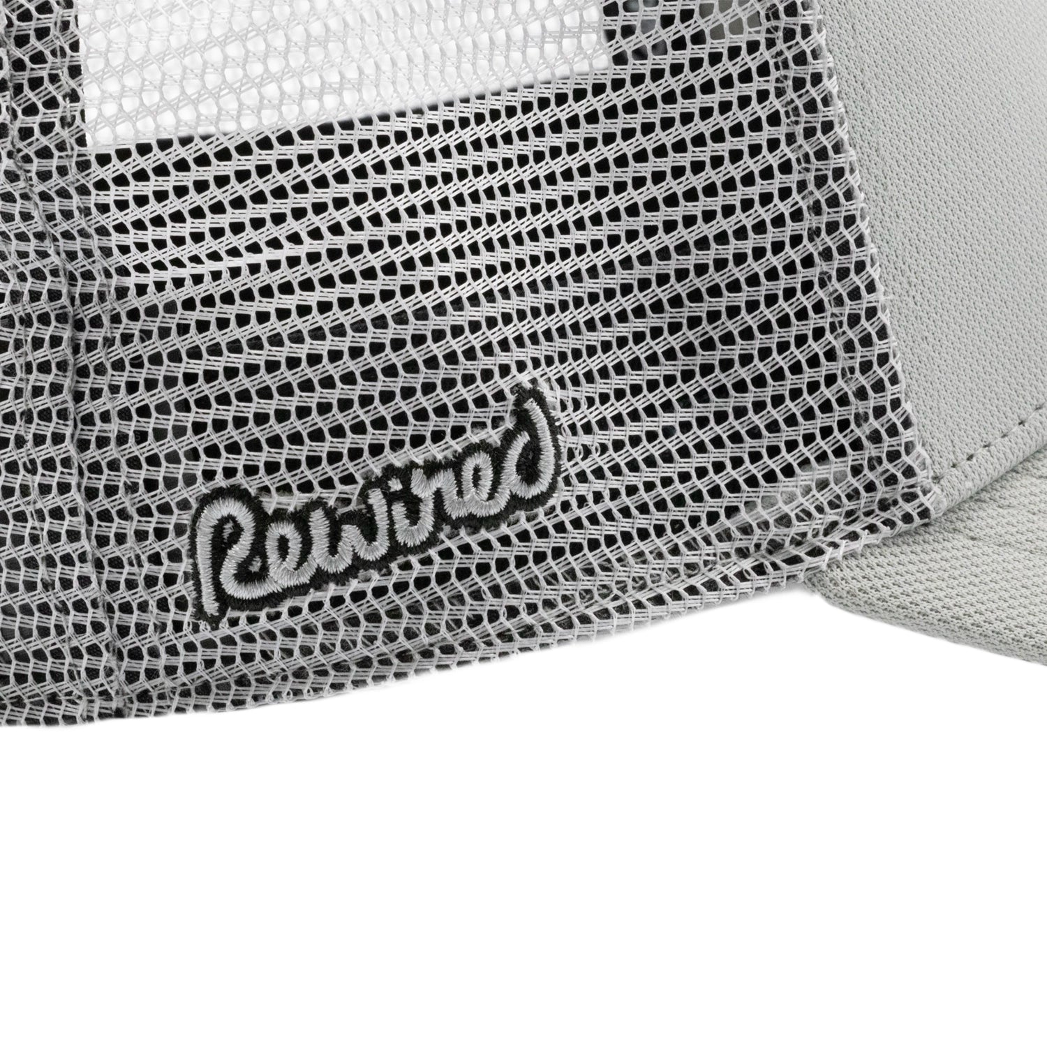 Rewired 2.0 Essential R Trucker Cap - Light Grey/Black - Side Script Logo