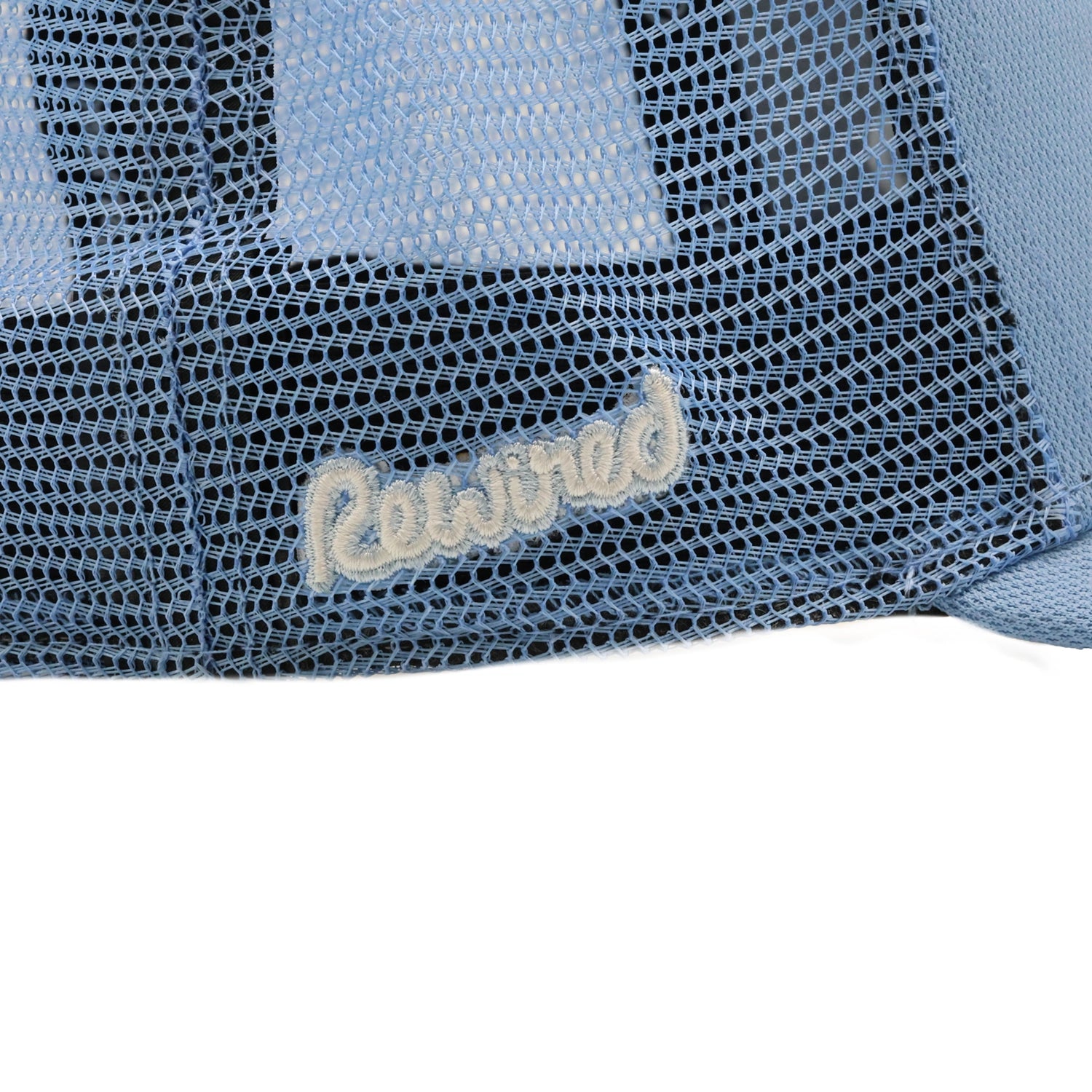 Rewired 2.0 Essential R Trucker Cap - Sky Blue/White - Side Script Logo