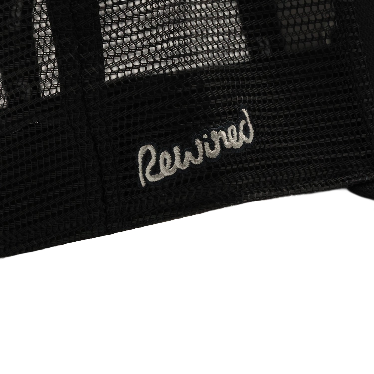 Rewired 2.0 Essential R Trucker Cap - Black/Light Grey - Side Script Logo
