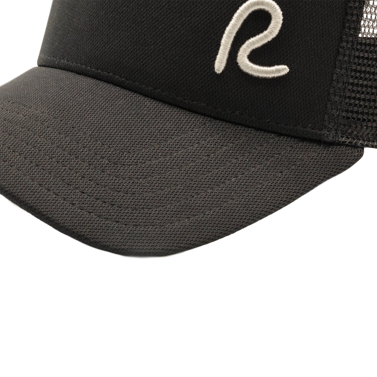 Rewired 2.0 Essential R Trucker Cap - Black/Light Grey - Stitched Peak