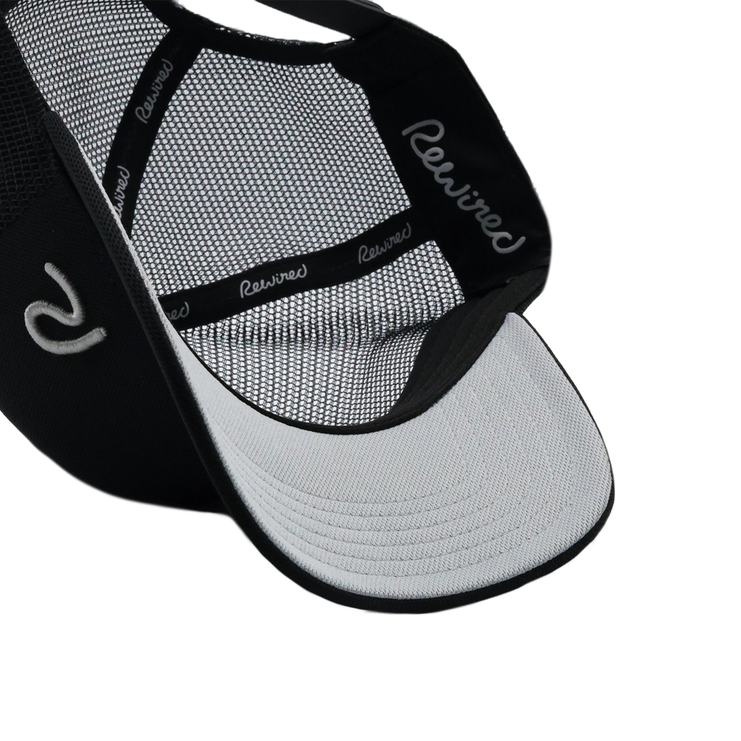 Rewired 2.0 Essential R Trucker Cap - Black/Light Grey - Under Visor