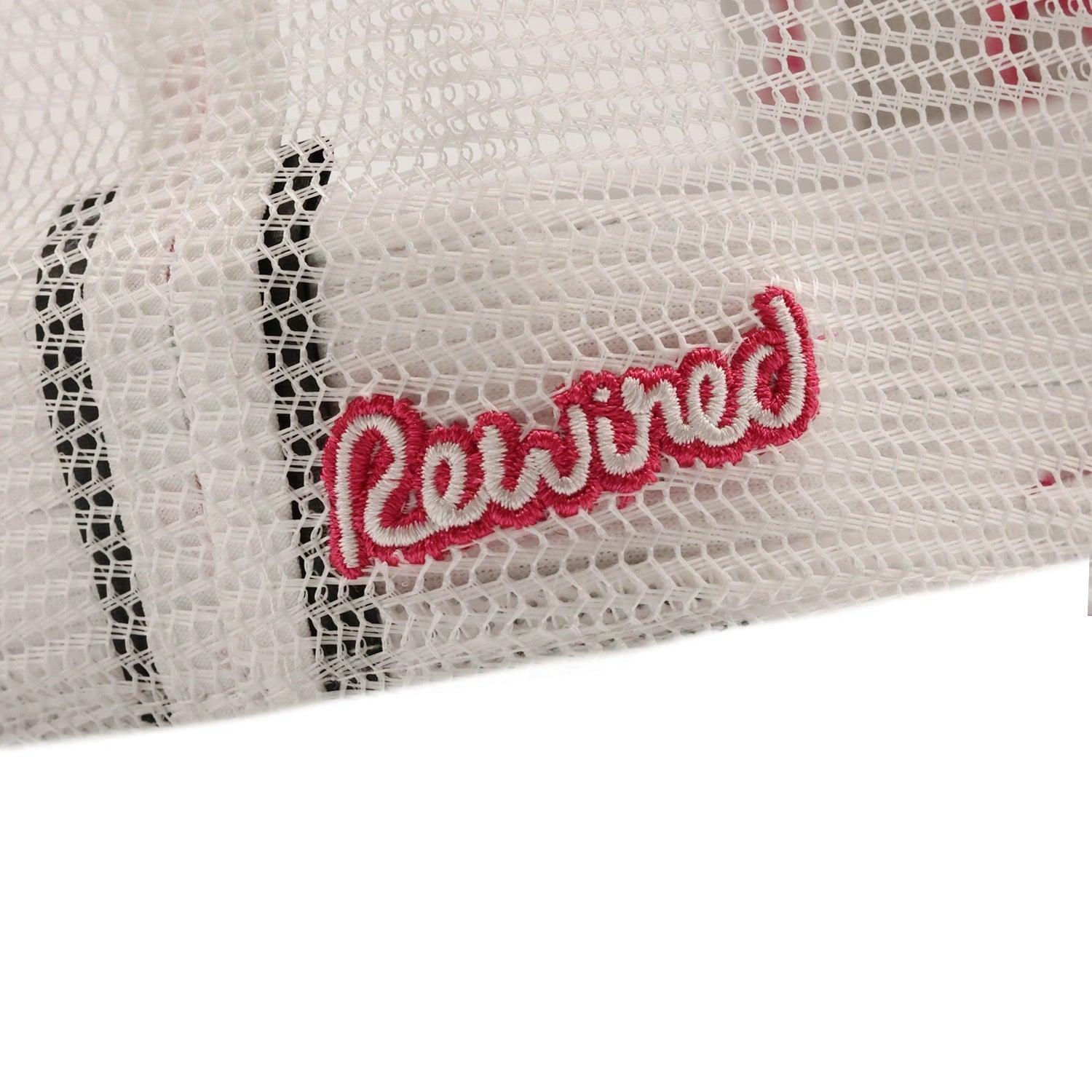 Rewired 2.0 Essential R Trucker Cap - White/Hot Pink - Side Script
