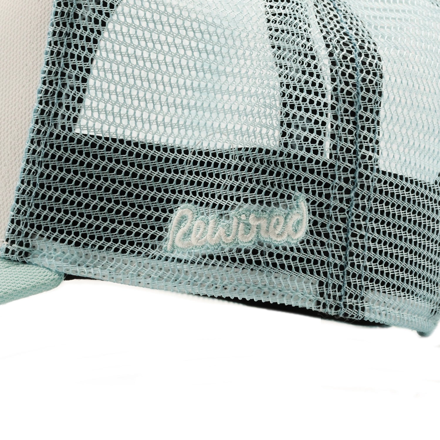 Rewired 2.0 R Trucker Cap - Aqua/White - Side Script Logo