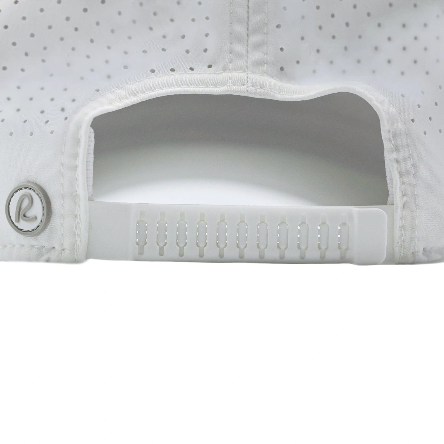 Rewired Apex Essential R Trucker - White/White - Caterpillar Fastening Close-Up