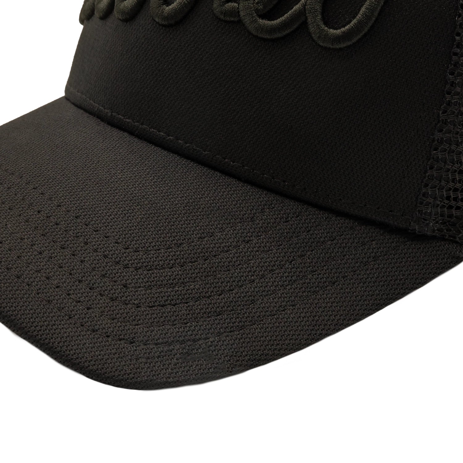 Rewired Script Trucker - Black Tonal - Stitched Peak