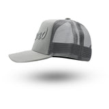 Rewired Script Trucker Cap - Grey Tonal - Left
