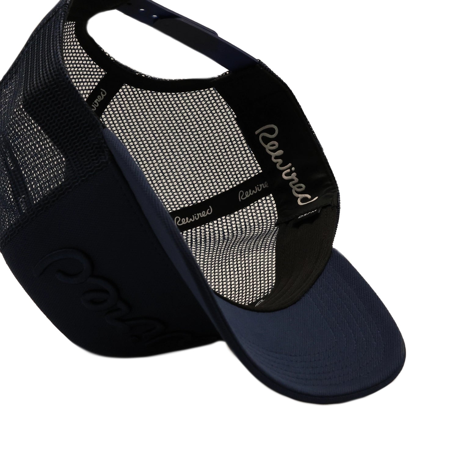 Rewired Script Trucker Cap - Navy Tonal - Underside