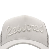 Rewired Script Trucker - White Tonal - Front