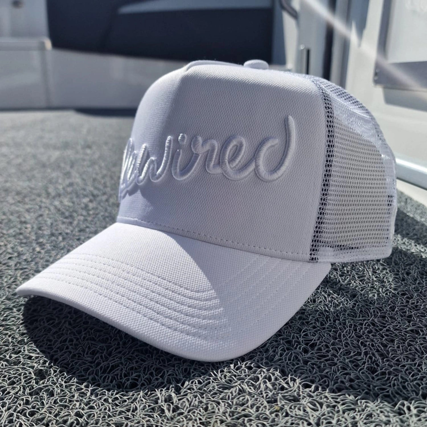Rewired Script Trucker Cap - White Tonal