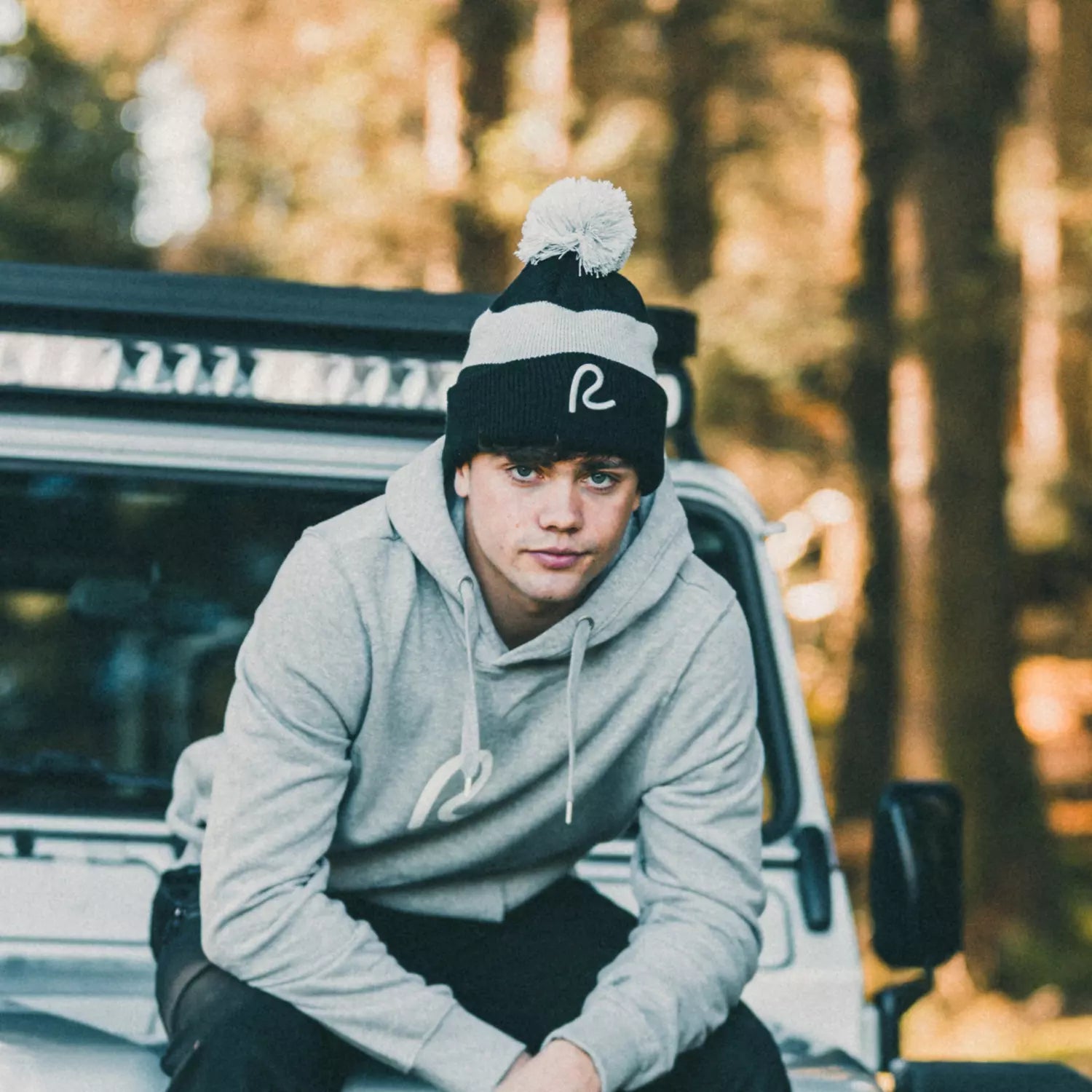 Rewired Bobble Hat Black Grey