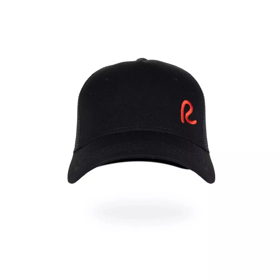 Rewired Essential R Trucker Cap - Black/Red - Front