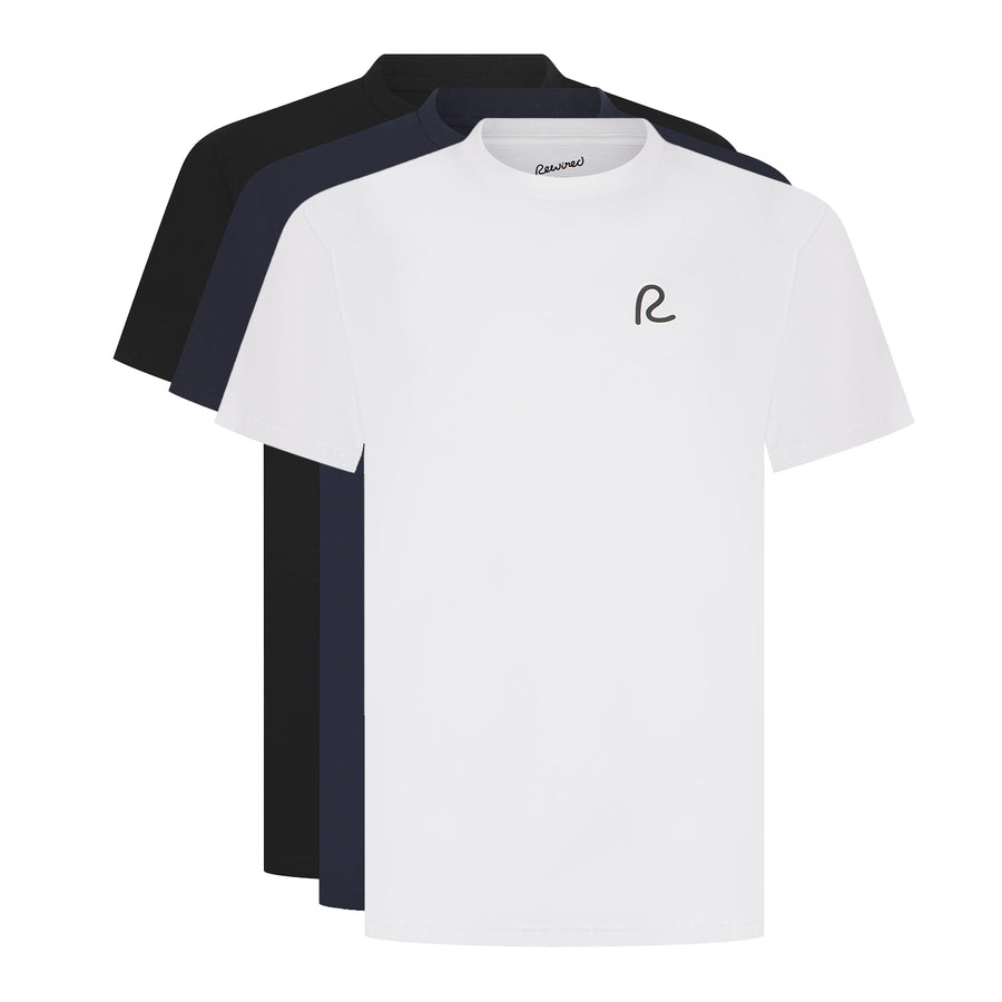 Rewired Premium T-Shirt Triple Pack - Black/White/Navy