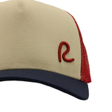 Rewired 2.0 Essential R Trucker Cap - Navy/Stone/Red - Front R Logo