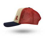 Rewired 2.0 Essential R Trucker Cap - Navy/Stone/Red - Left