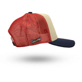 Rewired 2.0 Essential R Trucker Cap - Navy/Stone/Red - Right