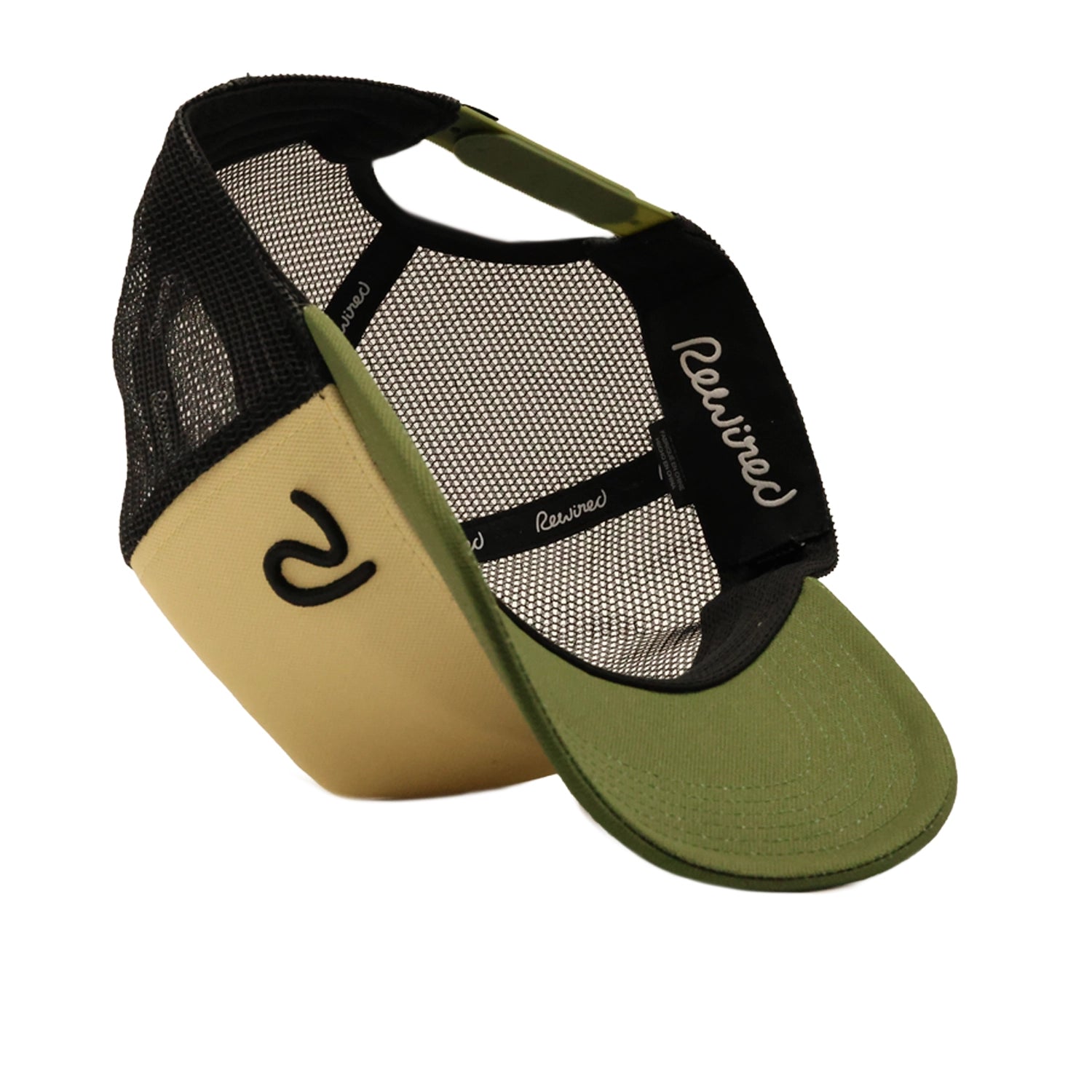 Rewired 2.0 Essential R Trucker Cap - Olive/Sand/Black - Underside