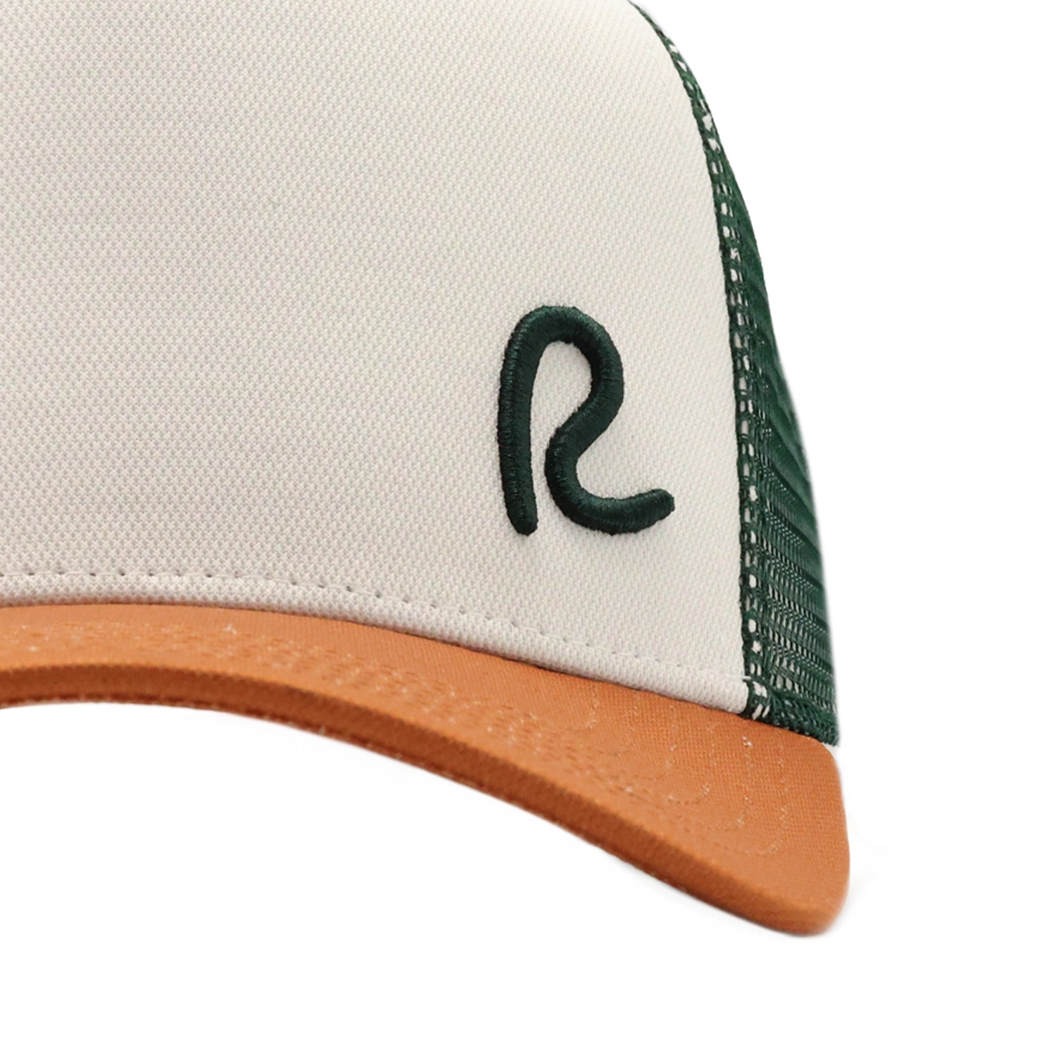 Rewired 2.0 Essential R Trucker Cap - Rust/White/Green - Front