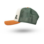 Rewired 2.0 Essential R Trucker Cap - Rust/White/Green - Left