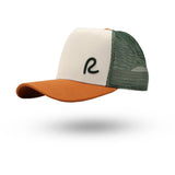 Rewired 2.0 Essential R Trucker Cap - Rust/White/Green