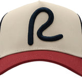 Rewired 2.0 R Trucker Cap - Burgundy/Off White/Navy - Front R Logo