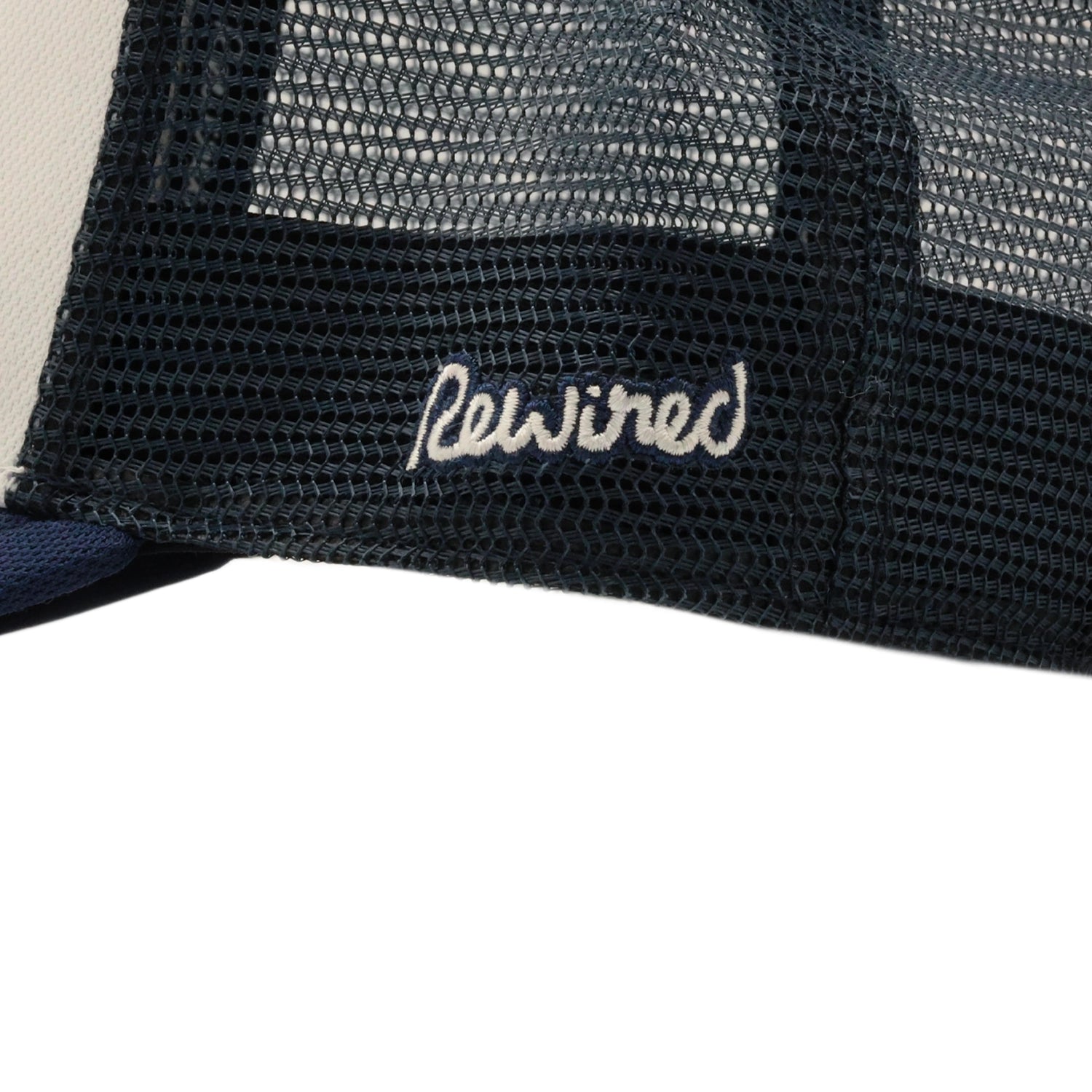 Rewired 2.0 R Trucker Cap - Navy/White - Side Script Logo