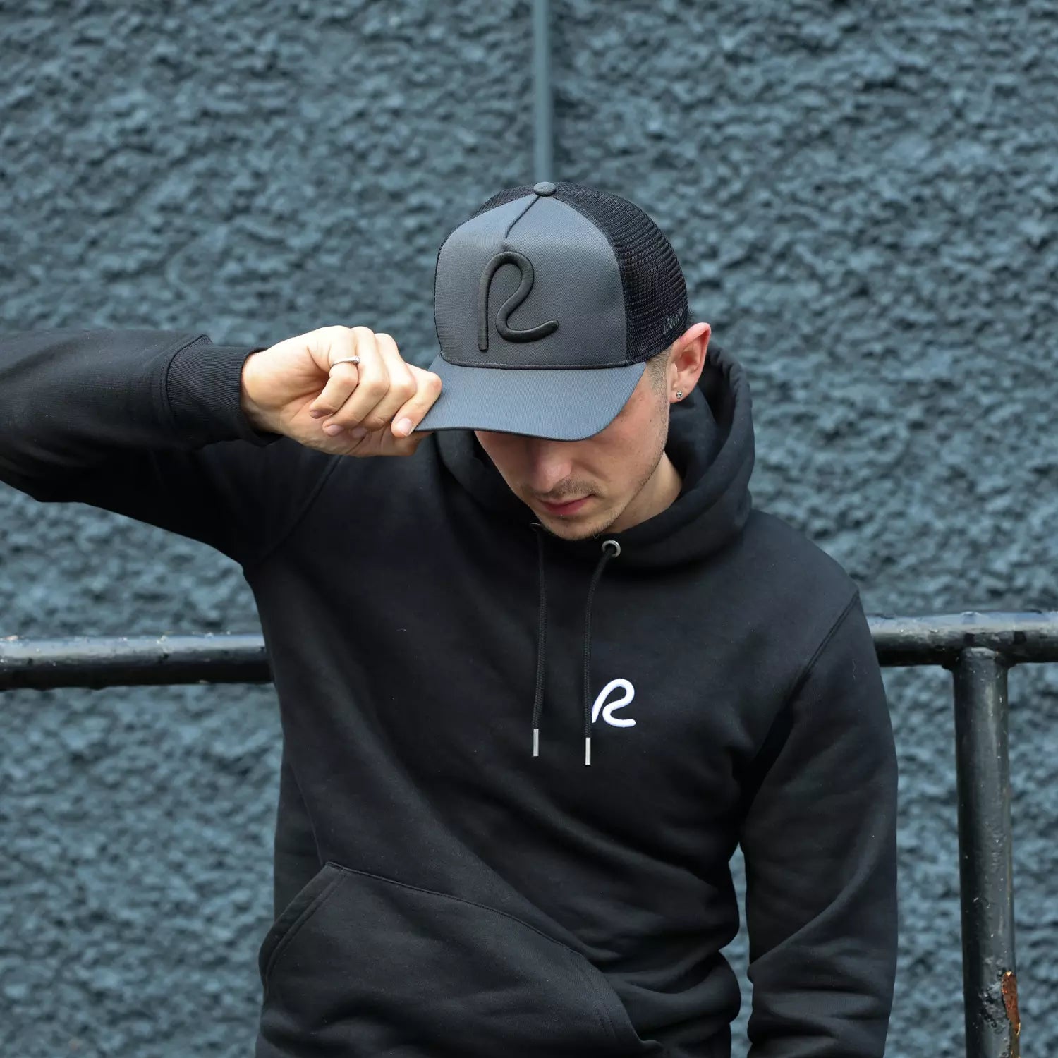 Rewired 2.0 R Trucker Cap Charcoal Black Rewired Brand