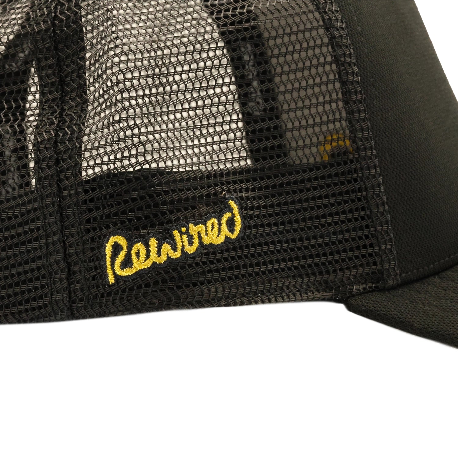 Rewired 2.0 Essential R Trucker - Black/Gold/Grey - Side Script Logo