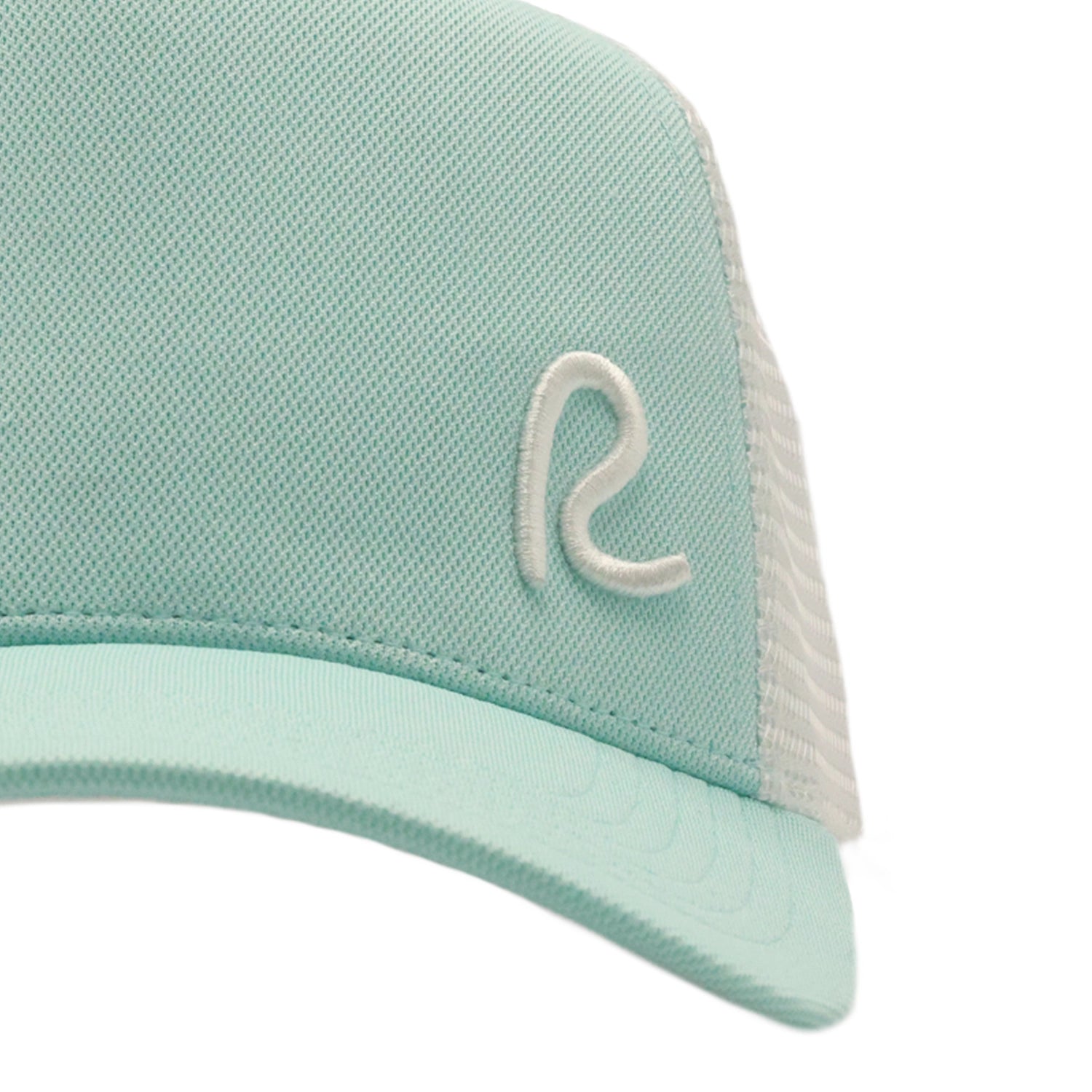 Rewired 2.0 Essential R Trucker Cap - Aqua/White - Front Logo