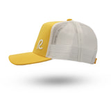 Rewired 2.0 Essential R Trucker Cap - Golden Sand/White - Left