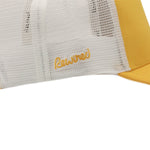 Rewired 2.0 Essential R Trucker Cap - Golden Sand/White - Side Script Logo