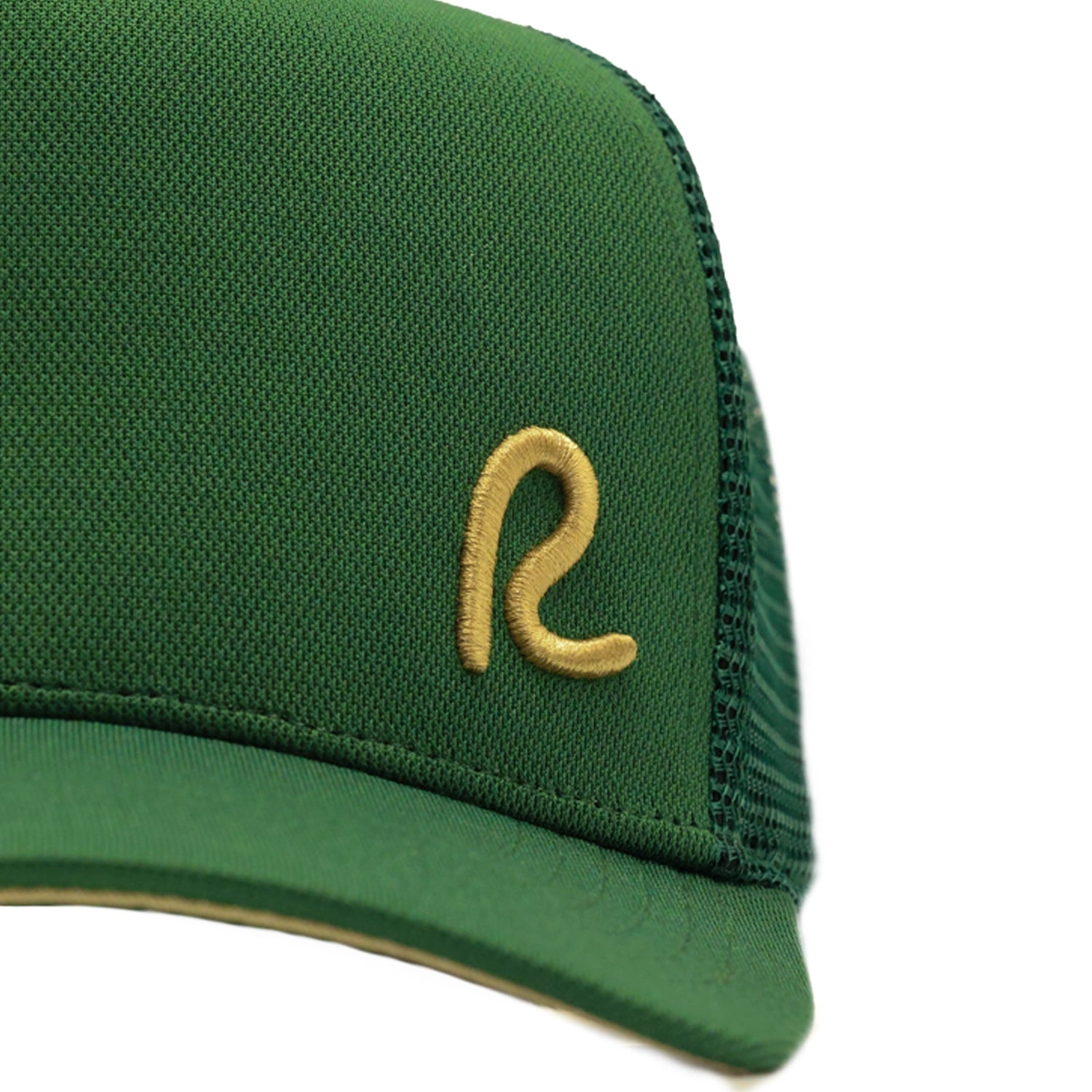 Rewired 2.0 Essential R Trucker Cap - Forest Green/Gold - Logo
