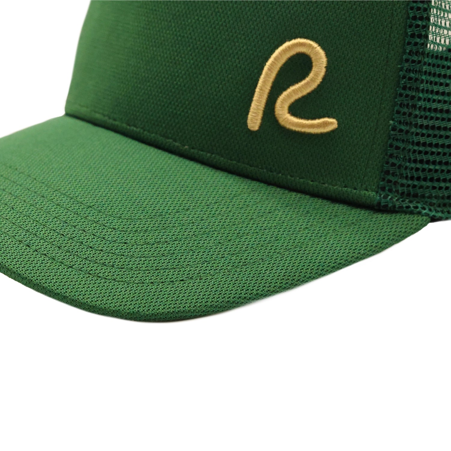 Rewired 2.0 Essential R Trucker Cap - Forest Green/Gold - Stitched Visor