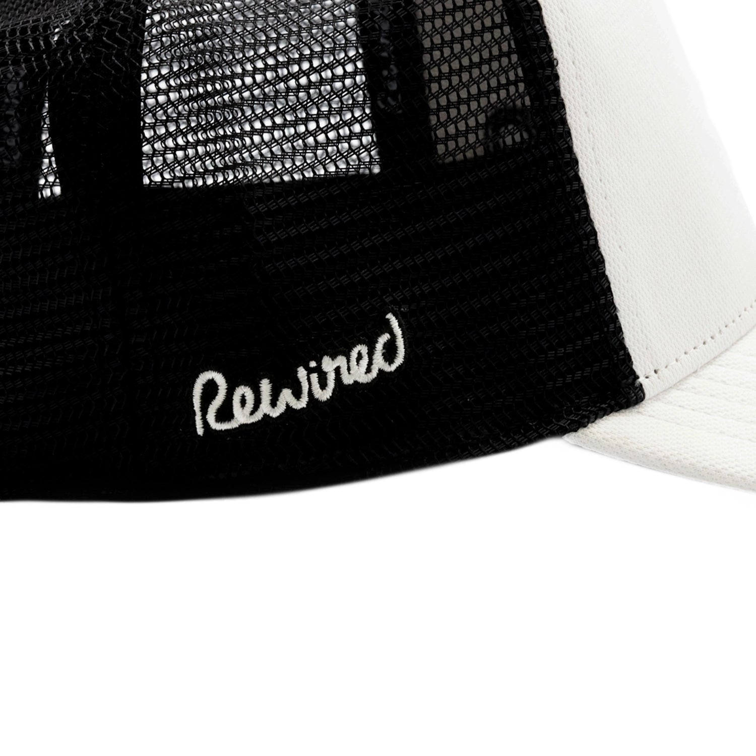 Rewired 2.0 Essential R Trucker - White/Black/Black - Side Script Logo