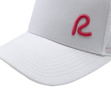 Rewired 2.0 Essential R Trucker Cap - White/Hot Pink - Stitched Peak