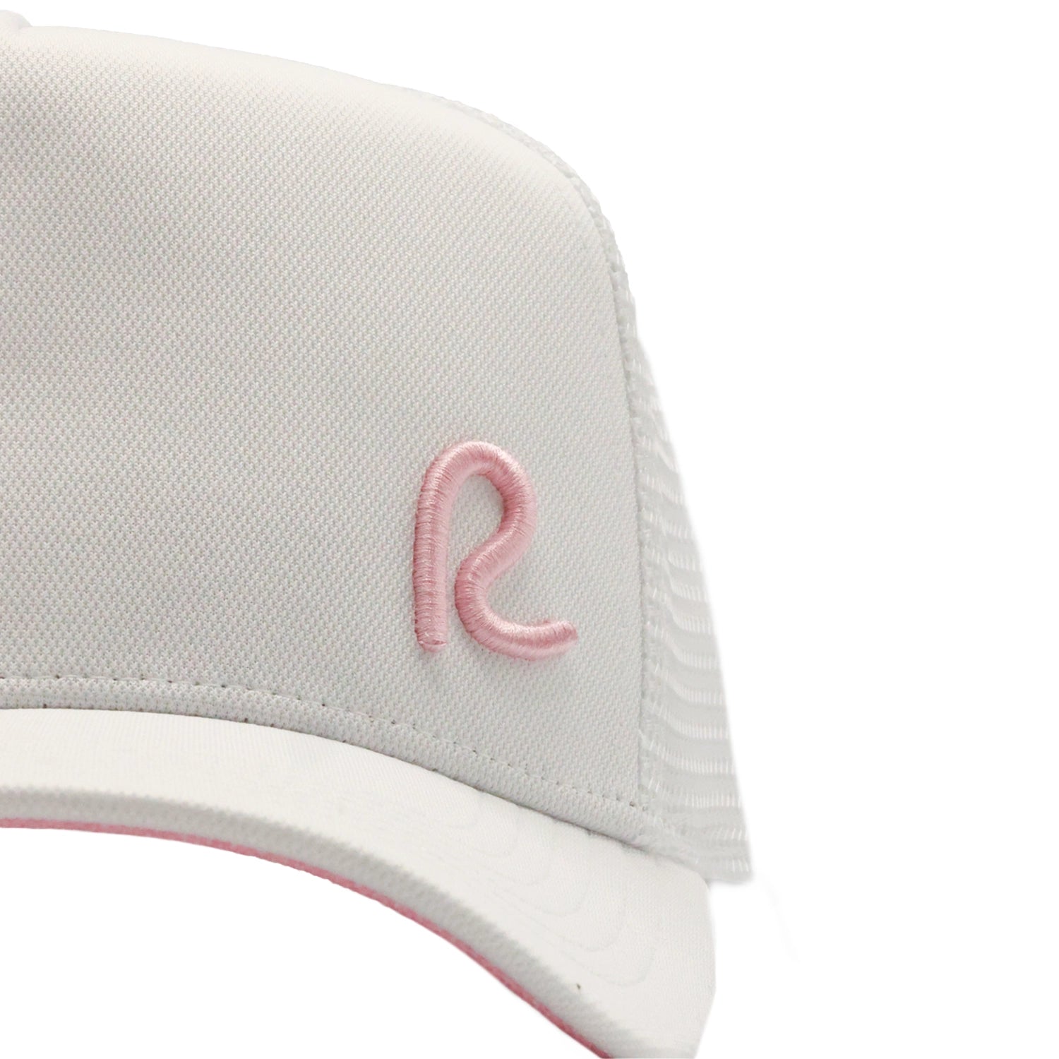 Rewired 2.0 Essential R Trucker Cap - White/Powder Pink - Front