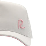 Rewired 2.0 Essential R Trucker Cap - White/Powder Pink - Front
