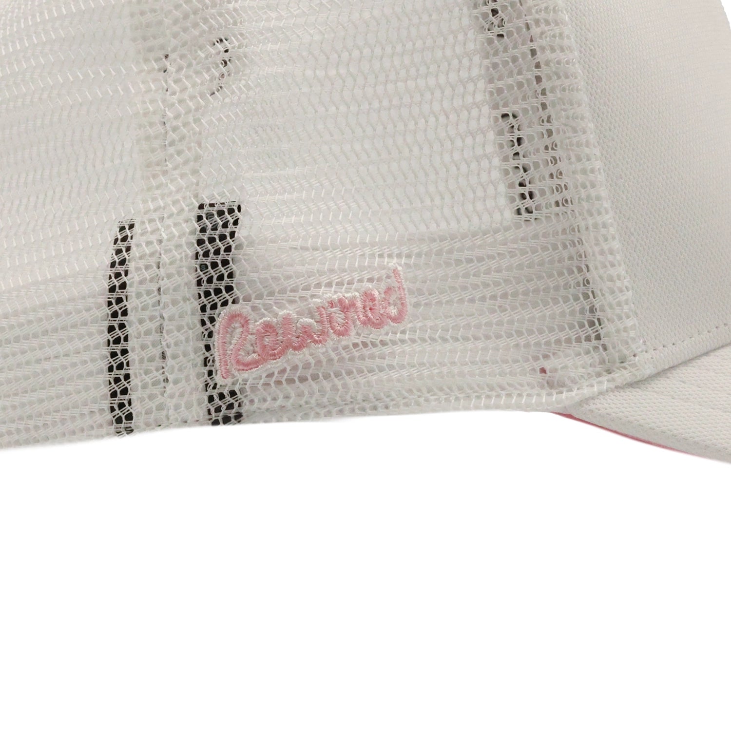 Rewired 2.0 Essential R Trucker Cap - White/Powder Pink - Side Script Logo