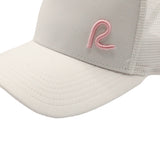 Rewired 2.0 Essential R Trucker Cap - White/Powder Pink - Stitched Visor