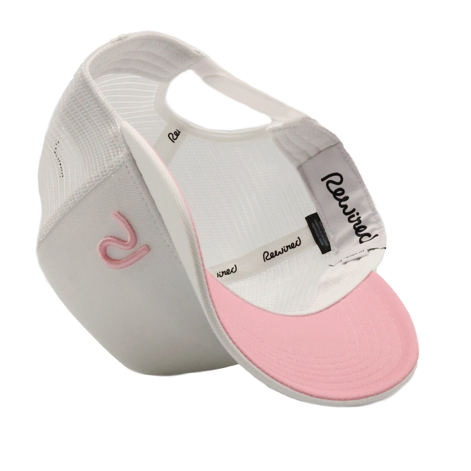 Rewired 2.0 Essential R Trucker Cap - White/Powder Pink - Underside