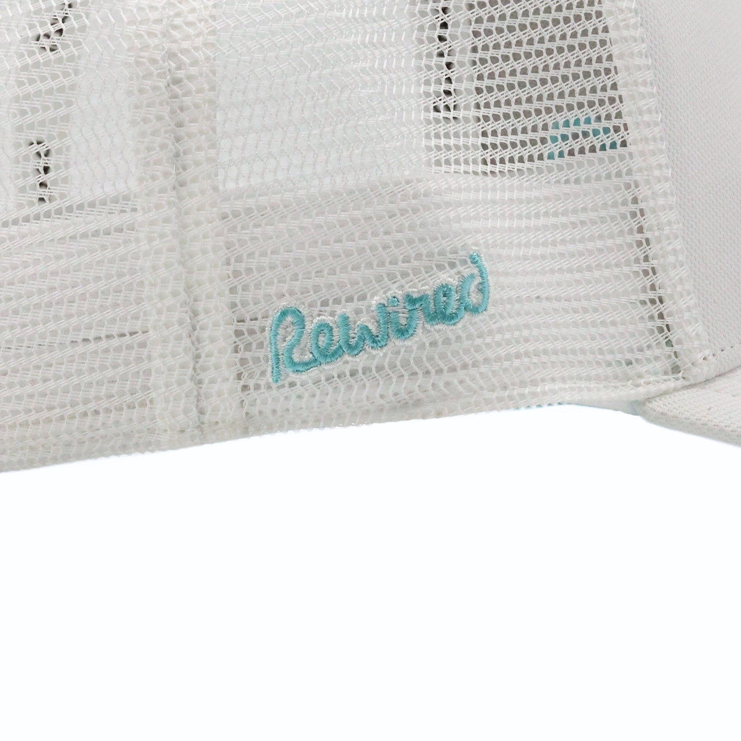 Rewired 2.0 Essential R Trucker - White/Aqua - Side Script Logo