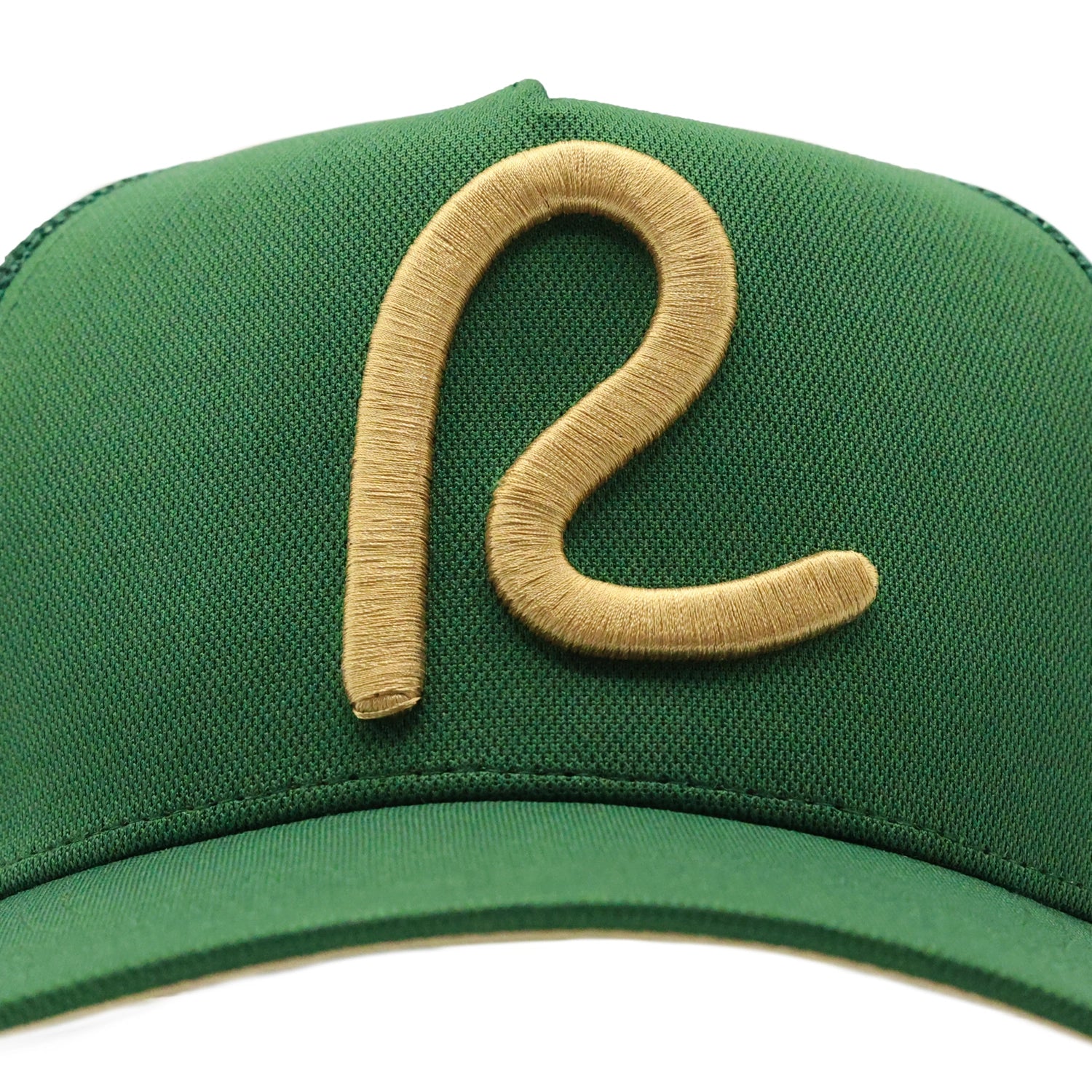 Rewired 2.0 R Trucker Cap - Forest Green/Gold - Front Logo