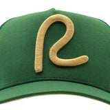 Rewired 2.0 R Trucker Cap - Forest Green/Gold - Front Logo