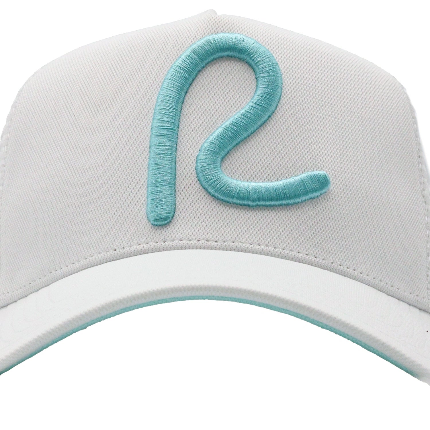Rewired 2.0 R Trucker Cap - White/Aqua - Front