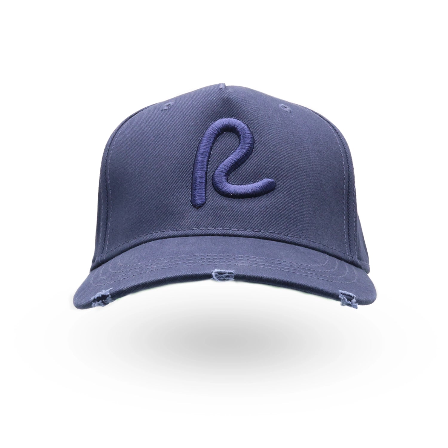 Rewired Distressed Classic Baseball Cap - Navy Tonal - Front