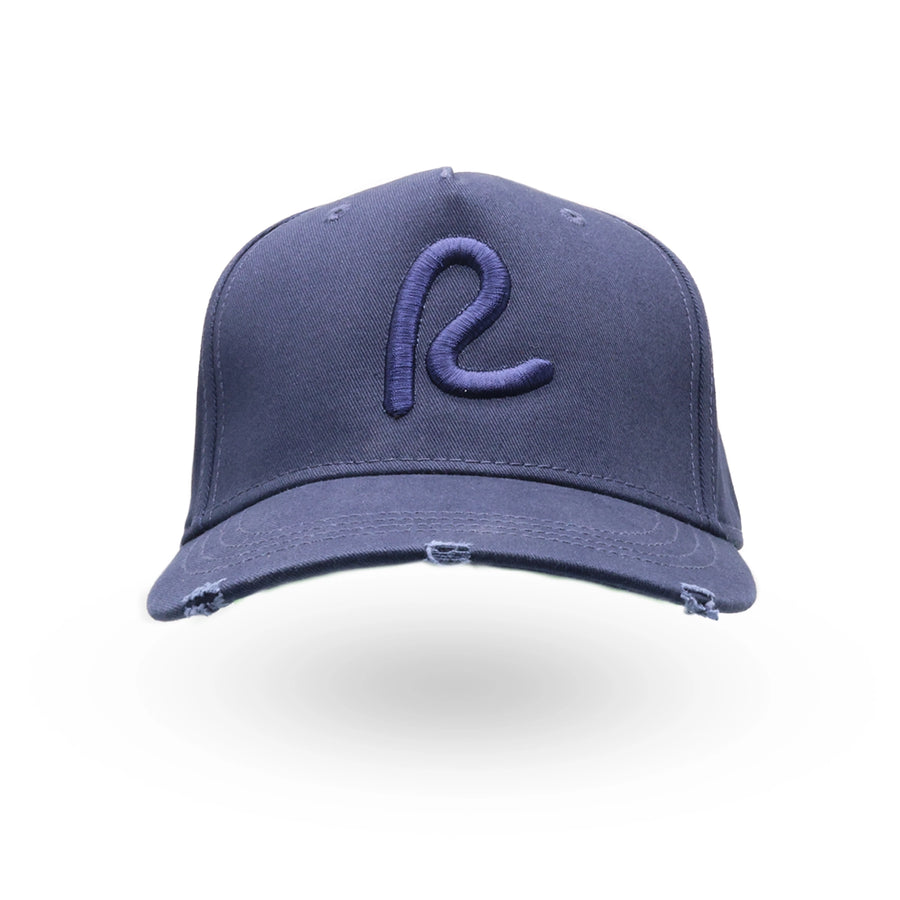 Rewired Distressed Classic Baseball Cap - Navy Tonal - Front