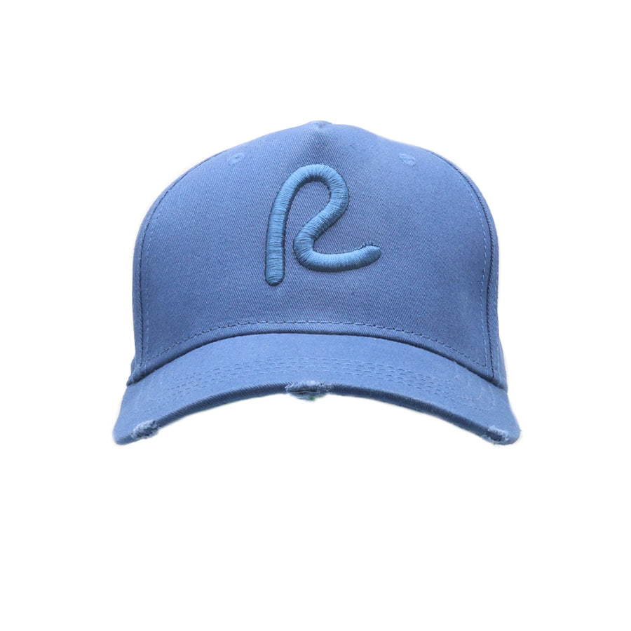 Rewired Distressed Classic Baseball Cap - Sky Blue - Front