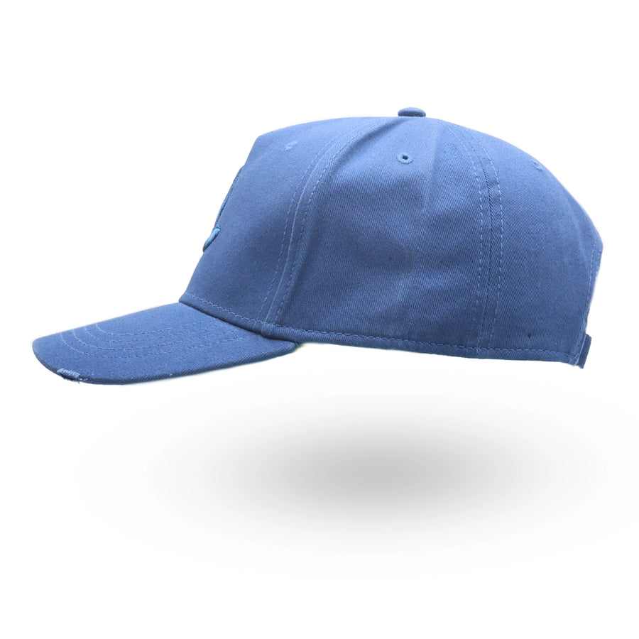 Rewired Distressed Classic Baseball Cap - Sky Blue - Left