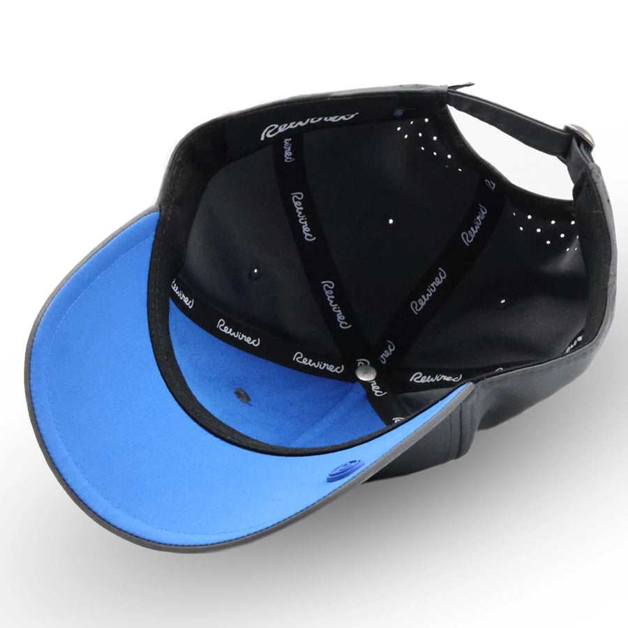 Rewired Matrix Baseball Cap - Grey/Electric Blue - Underneath