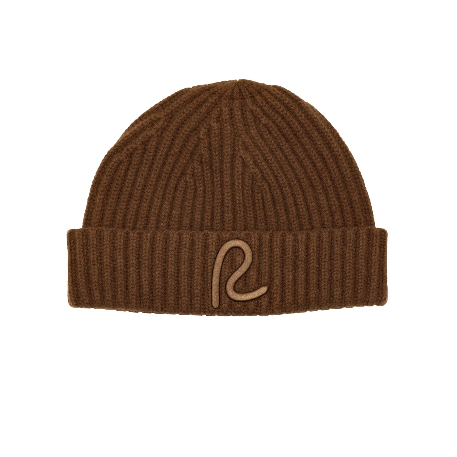 Rewired 100% Merino Wool Rib Beanie - Bark - Front 