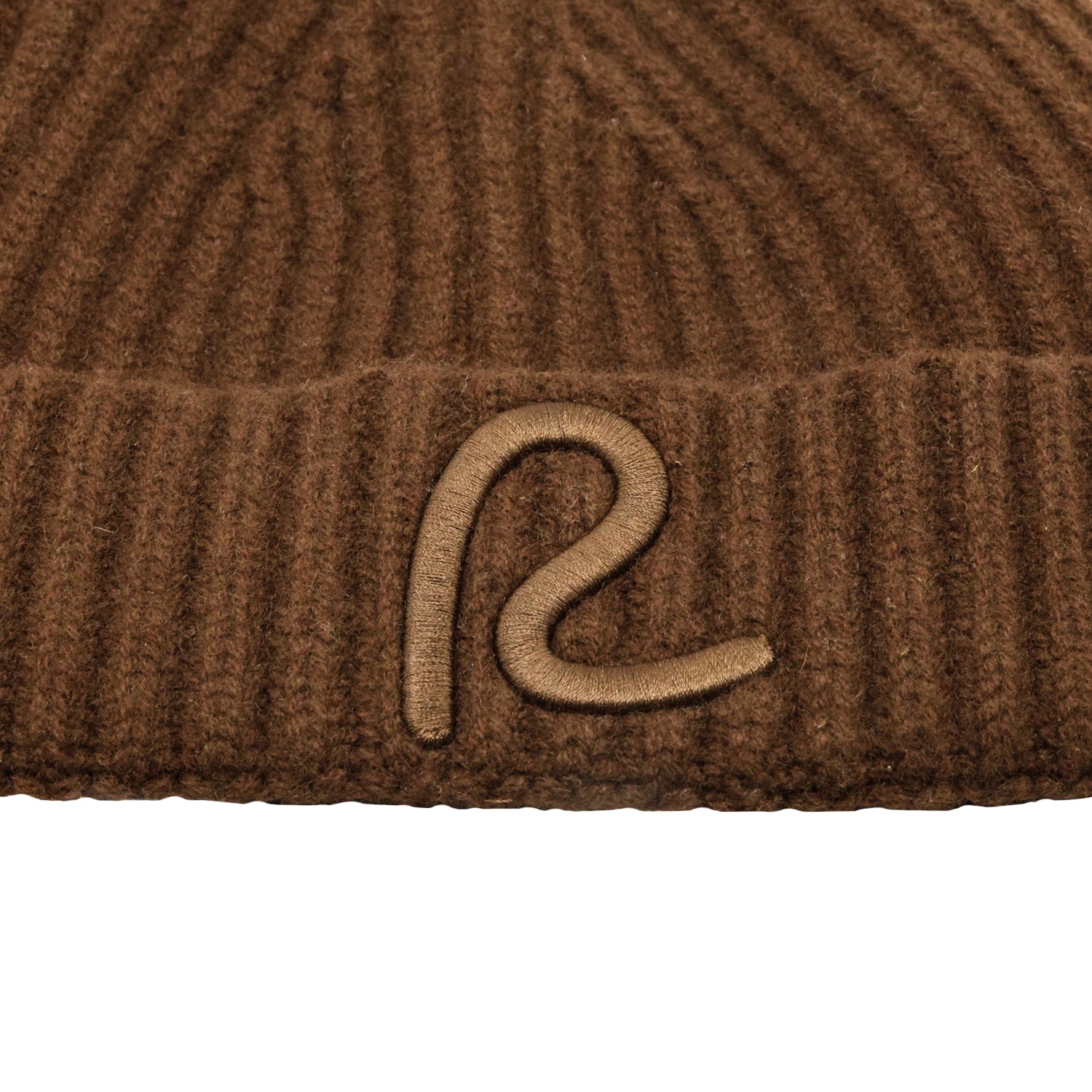 Rewired 100% Merino Wool Rib Beanie - Bark - Logo
